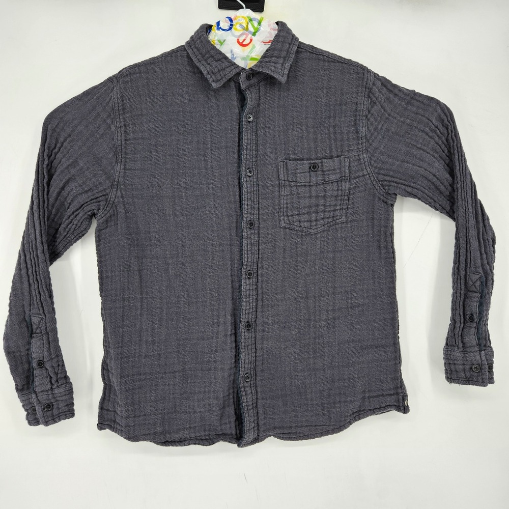 Carbon 2 Cobalt Shirt Mens Medium Button Up Casual Long Sleeve Charcoal Gray